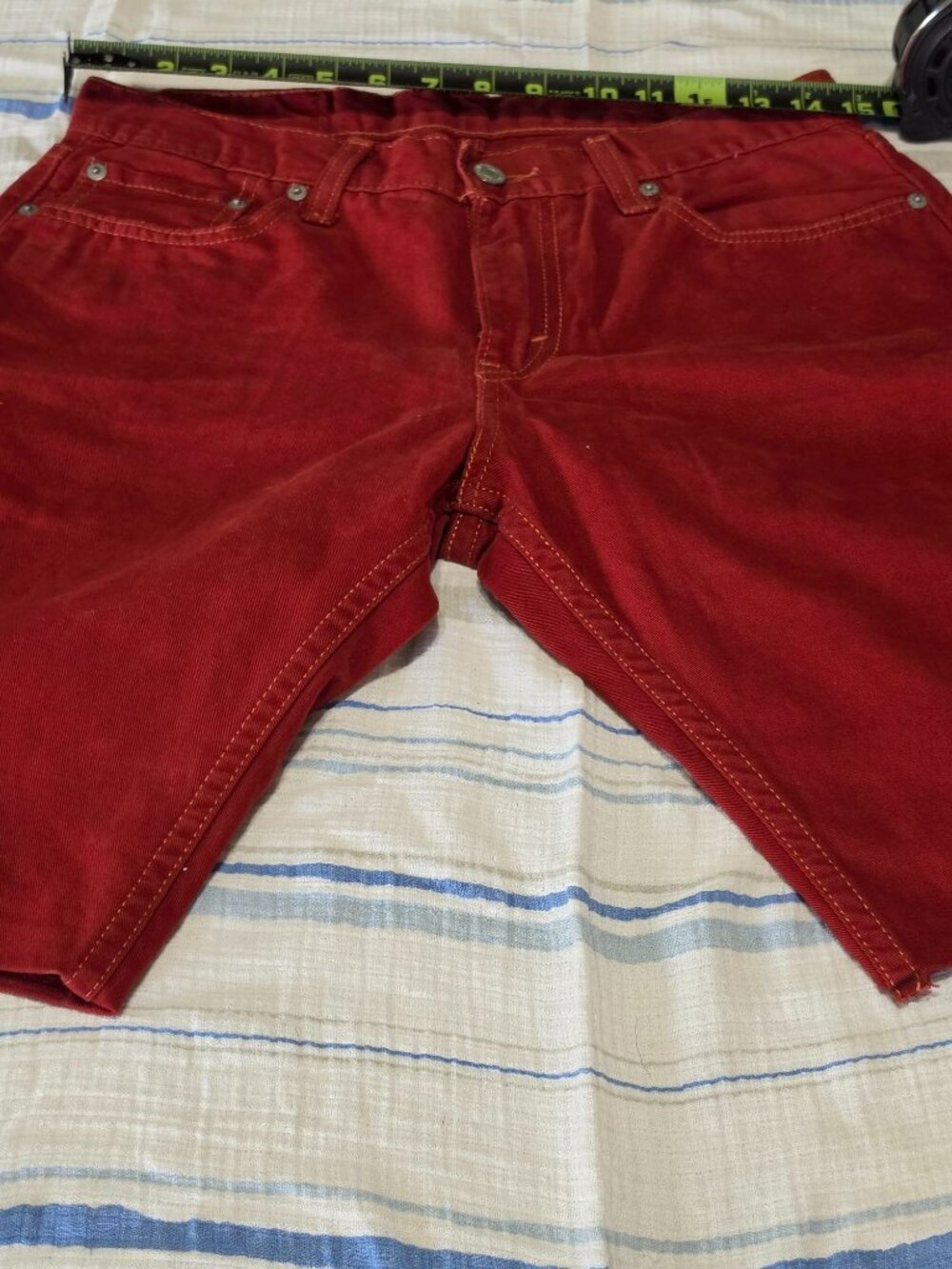Custom Cut Levi’s 514 Red Denim Shorts – W30 - Picture 4 of 10